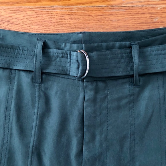 Army Green Silky Club Monaco Cuffed Cargo Pants - Picture 3 of 9